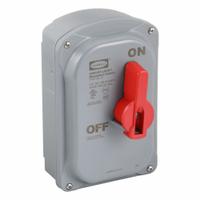 HUBBELL WIRING DEVICE-KELLEMS Disconnect Switch: Non-Fusible, 30 A, Three Phase, 600V AC (MPN HBLDS30VFD). Key specifications — Environment: Indoor/Outdoor; Phase: Three; Handle Color: Red; Housing Material: PBT; Standards: NSF; Brand: HUBBELL WIRING DEVICE-KELLEMS; For Environment: Indoor & Outdoor Rated.