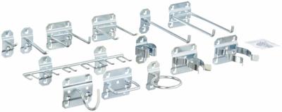 APPROVED VENDOR Pegboard Hook Assortment Kit: 63 Hooks, Hanging, Surface - Hook & Toolholder Assortments for Square-Hole Pegboard