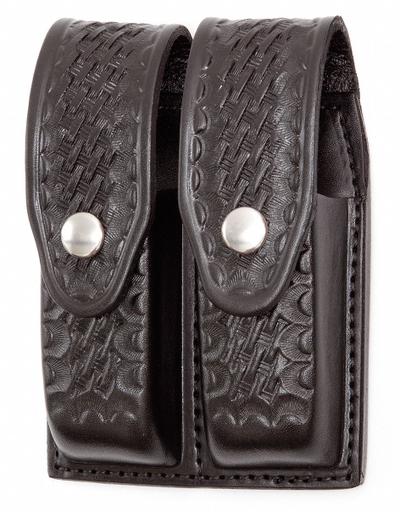 GOULD & GOODRICH, INC. Magazine Pouch: Black, Leather, Basket Weave - Duty Equipment Pouches