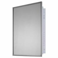 KETCHAM Medicine Cabinet: Rectangular, Glass, 22 in Overall Ht, 16 in Overall Wd, Stainless Steel (MPN 1622). Key specifications — Brand: KETCHAM; Frame Material: Stainless Steel; Frame Finish: Bright Annealed; Frame Color: Silver; Material: Glass.