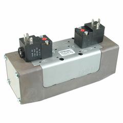 AVENTICS Solenoid Air Control Valve: Series CERAM, Double Solenoid, Five-Way / Three-Position (MPN R432006293). Key specifications — attr1076671: Internal Pilot; attr1076694: Detent; attr1076684: Non-Locking; attr1076708: 24V DC; attr1076649: Closed.