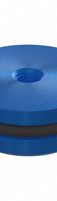 JERGENS Ball Lock Receiver Plug: Blue Anodize, Aluminum, 25 mm Outside Dia, 10 mm Overall Ht, O-Ring (MPN 49234). Key specifications — Product Type: Ball Lock Receiver Plug; Brand: JERGENS; Thread Size: M4-0.7; Includes: O-Ring.