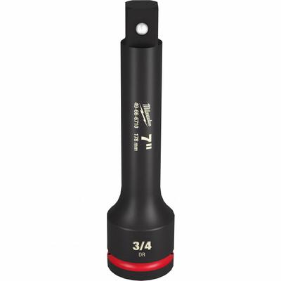 MILWAUKEE Impact Extension: 3/4 in Input Drive Size, 3/4 in Output Drive Size, 7 in Overall Lg - 3/4" Drive Impact Socket Extensions