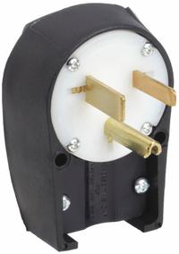 BRYANT Straight Blade Plug: 6-50P, 250V AC, 50 A, 2 Pole, 3 Blade, Black (MPN 9650ANPB)