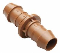 RAIN BIRD Coupling: Drip Coupling, 1/2 in Tubing, Plastic, Brown, 1/2 in Dia, 4 PK (MPN BC50-4PS2). Key specifications — Brand: RAIN BIRD; Color: Brown; Compatible Product Type: 1/2 in Tubing; Material: Plastic; Product Type: Drip Coupling.