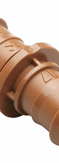 RAIN BIRD Coupling: Drip Coupling, 1/2 in Tubing, Plastic, Brown, 1/2 in Dia, 4 PK (MPN BC50-4PS2). Key specifications — Brand: RAIN BIRD; Color: Brown; Compatible Product Type: 1/2 in Tubing; Material: Plastic; Product Type: Drip Coupling.