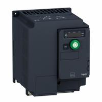 SCHNEIDER Variable Speed Drive: In Phase Three, 380-500V AC, Out Phase Three, 5 hp, IP20, No Bypass (MPN ATV320U40N4C412). Key specifications — Style: Compact; Color: Black/Blue/Gray; Output Phase: Three.