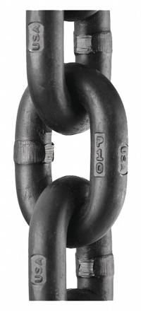 PEERLESS Straight Chain: 9/32 in Trade Size, 100 Chain Grade, Alloy Steel, Straight, Black Oxide (MPN 5510220). Key specifications — Link Type: Straight; Brand: PEERLESS.