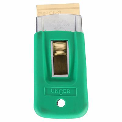 UNGER Scraper: Bld. Mat. Carbon Steel, Hdl. Mat. Rubber, Stiff - Razor Scrapers