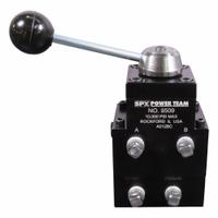 POWER TEAM Hydraulic Directional Control Valve: 5 gpm Max Flow Rate, Three Positions, 3/8" NPT, 9509. Key specifications — attr1018270: Load Holding; attr1018253: POWER TEAM; attr1018283: Tank; attr1018249: 9509; attr1018300: Manual; attr1416406: 3/8" NPT.