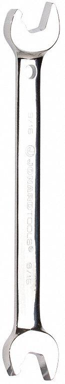 JONARD TOOLS Open End Wrench: Alloy Steel, Chrome, 9/16 in Head Size, 7 1/2 in Overall Lg, Offset (MPN ASW-916). Key specifications — attr309776: No; attr309781: Chrome; attr309780: Alloy Steel; attr324939: JONARD TOOLS.