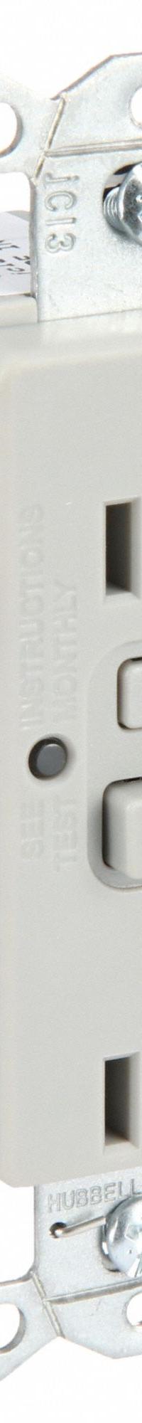HUBBELL GFCI Receptacle: Duplex, 5-20, Gray, GFCI, 125V AC, 20 A, 2 Pole / 3 Wire (MPN GFR20GRY)