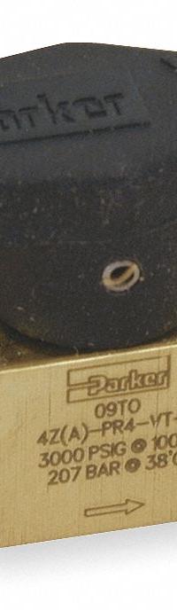 PARKER Rotary Plug Valve: For Chemicals/Gas/Oil Media, 2-Way, 3/8 in Pipe Size, Brass, Compression (MPN 6A-PR6-VT-B). Key specifications — Brand: PARKER.