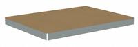 TENNSCO Shelf: 48 in x 36 in, 2,250 lb Load Capacity, Particleboard, Gray, Shelf (MPN ZLES-4836D). Key specifications — Decking Material: Particleboard; Includes: (4) Angle Beams; Decking Finish: Unfinished; Shelf Configuration: Single Straight; Color: Gray; Frame Material: Steel; Brand: TENNSCO; Frame Finish: Zinc Plated.