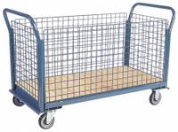 JAMCO Platform Truck: 1,200 lb, 48 in L x 24 in W x 10 in H Deck, 5 in Caster Dia (MPN EM248P500GP). Key specifications — attr1345773: (4) Removable Panels; attr1345778: (2) Rigid; attr1345804: JAMCO.