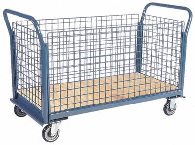 JAMCO Platform Truck: 1,200 lb, 48 in L x 24 in W x 10 in H Deck - Load-Securing Wooden-Deck Platform Trucks with Side Panels