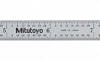 MITUTOYO Flexible Rule: 182-221, 12 in, 0.02 in Thick, 1/64 in, Chrome, Black, Flex, Inside Read, 4R. Key specifications — attr939978: 1/64 in; attr934745: MITUTOYO; attr944504: Inside Read; attr944509: Chrome; attr939993: Decimal; attr986193: Etched.