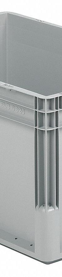 SSI SCHAEFER Straight Wall Tote: 16.9 gal, 24 in x 16 in x 13 in, Stacking Capable, 14 in Inside Wd (MPN ELB6320.GY1). Key specifications — Material: Plastic; Stackable: Stacking Capable; Brand: SSI SCHAEFER.