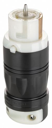 LEVITON Locking Connector: Non-NEMA, Black/White, 250V AC, 50 A Current Rating, 3 Poles, 4 Wires (MPN CS8364C). Key specifications — Brand: LEVITON.