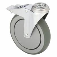MEDCASTER Bolt-Hole Caster: Swivel, Side Brake, Rubber, 6 in Wheel Dia., 1 1/4 in Wheel Wd, Nylon (MPN CH06AMP125DLHK01). Key specifications — Brand: MEDCASTER; Roll Up: Swivel with Brake.
