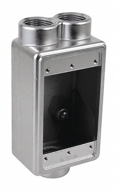 CALBRITE Electrical Box: Stainless Steel, Rectangular, 1 Gangs, 3/4 in Hub Size - Stainless Steel Weatherproof Electrical Boxes