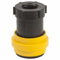 Dry Disconnect Coupling: 1" Thread Size, 100 psi Max. Working Pressure @ 70 F, 4 in Overall Lg, FKM (MPN DPCF100). Key specifications — Gasket Material: FKM; Brand: BANJO; Thread Size: 1"; Fitting Type: FNPT.