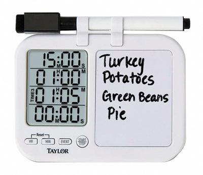 TAYLOR Digital Timer with Whiteboard: (4) Unique Alarm Tones/Memory Recall/Stand with Magnet - Digital Timers