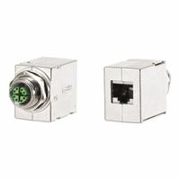 METZ CONNECT Panel Feed-Through Adapter: Panel Feed-Through, Zinc Die-Cast, M12 x RJ45, 1 Ports (MPN MWN811A415). Key specifications — Housing Material: Zinc Die-Cast; Includes Connector: Equipped; Mounting Type: Panel Feed-Through; Product Type: Panel Feed through Adapter; Connector Color: Metallike; Connection Type: M12 x RJ45; RJ45 Connector Type: Panel Feed-Through Adapter.
