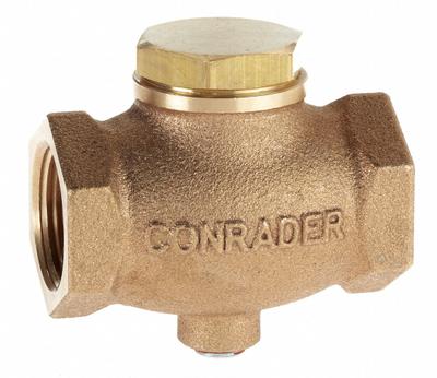 CONRADER Check Valve: In Line, Brass, 1 1/2 in (F)NPT, 1 1/2 in (F)NPT - Pneumatics