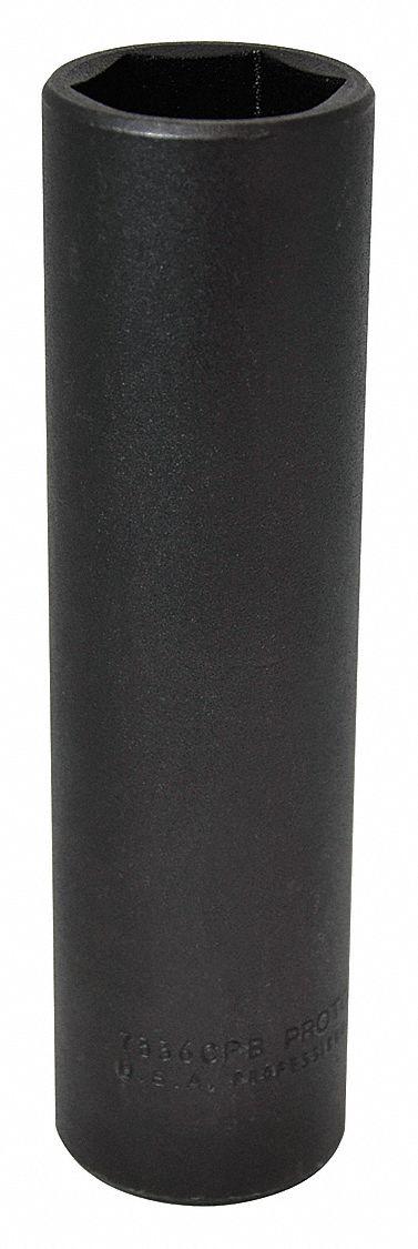 PROTO Impact Socket: 1/2 in Drive Size, SAE, 1 1/8 in Socket Size, 6-Point, Std - 1/2" Drive Impact Sockets