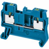 SCHNEIDER Terminal Block: DIN Rail Mounting Type, Push-In Wire Termination, 2 Wire Terminals, 20 A (MPN NSYTRP22BL). Key specifications — Brand: SCHNEIDER; For Minimum Wire Size: 24 AWG.