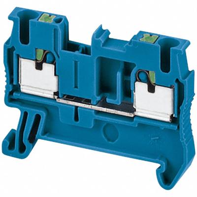 SCHNEIDER Terminal Block: DIN Rail Mounting Type, Push-In Wire Termination, 2 Wire Terminals - Pass-Through Blocks