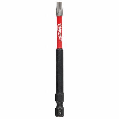 MILWAUKEE Power Bit: Power Bit, T25 Bit Size, Imperial, Torx Head, T25 Bit Industry Size - Impact Torx Bits