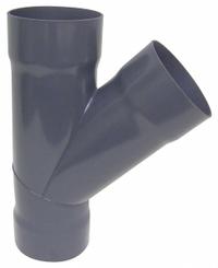 6"dia 21.4"L 45° PVC Wye Branch: PVC, For 6 in Duct Dia, 21 3/8 in Overall Lg, 45° Angle (MPN PVCW06). Key specifications — Brand: PLASTIC SUPPLY.