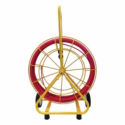 JAMESON Marked Fish Tape: 400 ft Lg, 24 in Case Dia, Round, Fiberglass, Frame Case - Non-Conductive Conduit Rodders