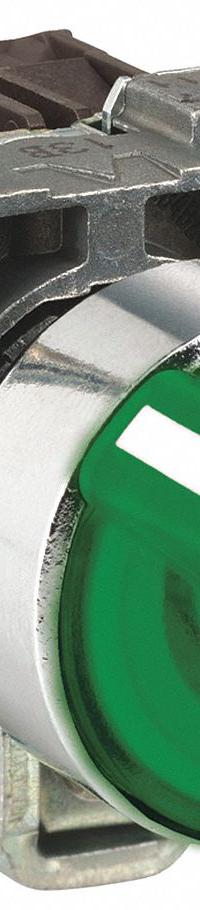 SCHNEIDER Selector Switch: 22 mm Panel Mounting Size, 2 Positions, Short Lever, 1NO/1NC, Metallic (MPN XB4BK123G5). Key specifications — AC Contact Rating: 6 A @ 120 V; Action: Maintained/Maintained; Cam: No Cam Included; DC Contact Rating: 0.55 A @ 125 V; Hazardous Location Specification: Not Rated; Operator Head Material: Plastic; Operator Head Type: Short-Handled Knob; Operator Illumination: Illuminated.