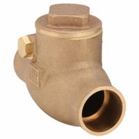 MILWAUKEE VALVE Swing Check Valve: Swing, Inline Valve Body, 1 in Pipe Size, Sweat x Sweat, Bronze (MPN 1509 1"). Key specifications — Brand: MILWAUKEE VALVE.