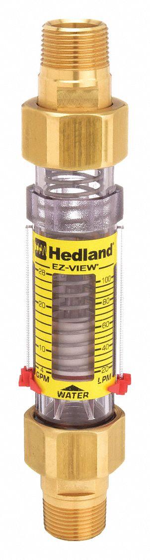 HEDLAND Mechanical Flowmeter: Flow Meter, Scale, Variable Area, Inline, Universal - Inline Flowmeters for Water