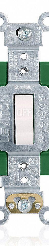 LEVITON Wall Switch: Toggle Switch, Single Pole, Maintained, White, 120/277V AC, 30 A (MPN 3031-2W). Key specifications — Illuminated: No; Voltage Rating: 120/277V AC.