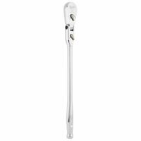MILWAUKEE Flex Head Ratchet: Pear, Reversible, 18 in Overall Lg, Chrome, 4° Min Arc Swing (MPN 48-22-9052). Key specifications — attr1205598: Reversible; attr1205605: Quick-Release Not Included; attr1205626: Chrome; attr1205607: Pear; attr1205624: MILWAUKEE.