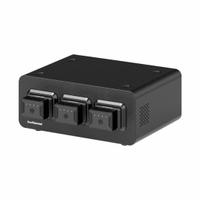 KWIKBOOST Device Charging Station: 6 in Overall Ht, 4 7/8 in Overall Wd, 8 1/4 in Overall Dp (MPN KBEP-6B3C3). Key specifications — attr114785: (3) Clamp-On Desktop Charging Units; attr117154: KWIKBOOST; attr114784: Simultaneously Charge Laptop and (2) Mobile Devices.