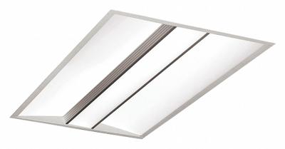 COLUMBIA LIGHTING Recessed Troffer: 4 ft Lg, 2 ft Wd, 5,730 lm, 3500K, 73 W, 277V AC, Grid - LED Center-Basket Patient & Exam Room Troffers