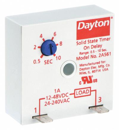Dayton Single Function Encapsulated Timing Relay: Surface Relay Mounting - Surface-Mounted Relays