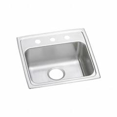 JUST MANUFACTURING Bowl Drop-In Sink: 19 1/2 in Overall Lg, 19 in Overall Wd, 4 in Bowl Dp, 1 Bowls (MPN SLADA2019A403-J). Key specifications — Brand: JUST MANUFACTURING; Color Family: Silver/Gray.