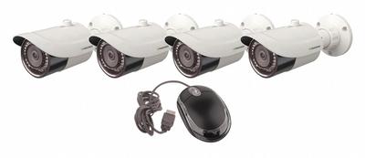 VITEK Video Surveillance Digital Systems: Bullet, 4 Cameras Included, 3.6 mm Max Focal Lg - Video Surveillance Digital Systems w/ Cameras