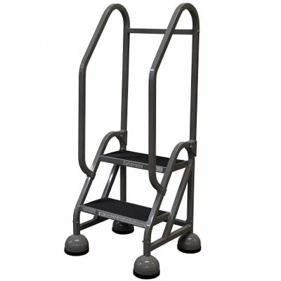 COTTERMAN Rolling Ladder: 1.5 ft Platform Ht, Partially Assembled, Steel - Steel Ultra-Stable Weight-Actuated Ladders