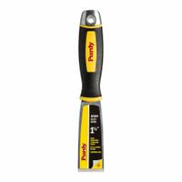 PURDY Putty Knife: Bld. Mat. Stainless Steel, Hdl. Mat. Rubber, Stiff, Straight Bld. Shape (MPN 14A900115). Key specifications — attr1004902: PURDY; attr1012057: Half; attr1014703: Rubberized; attr1017570: Standard End; attr1029655: Straight; attr1034073: Straight.