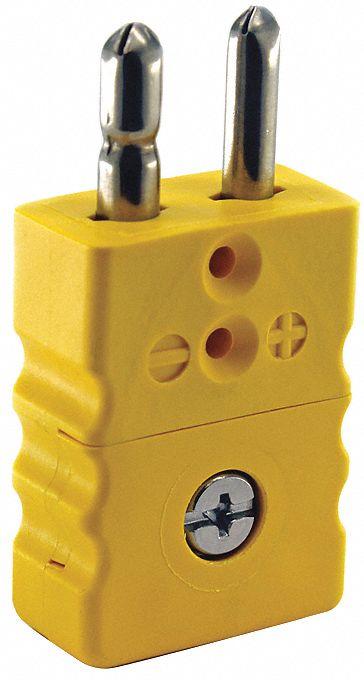 Dayton Thermocouple Plug: Jack, For Type K Thermocouple Type, Std Plug, 2 Pins - Thermocouple Plugs