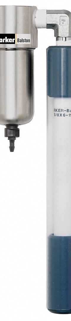 BALSTON Membrane Air Dryer: 1/4 in NPT, 0.6 cfm, 150 psi Max Op Pressure, 120°F Max Op Temp, Auto (MPN ECD05). Key specifications — attr109899: -7 °F; attr158655: ECD; attr109887: BALSTON.