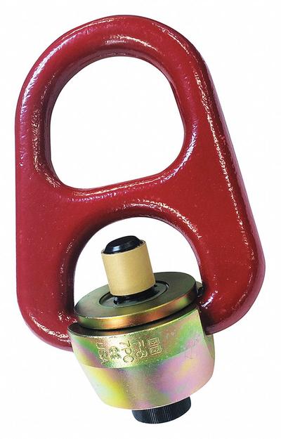 CROSBY Hoist Ring: Swivel, Steel w/Red Powder-Coated Bail, 1"-8, Max. 10,000 lb - Pivot & Rotate Hoist Rings